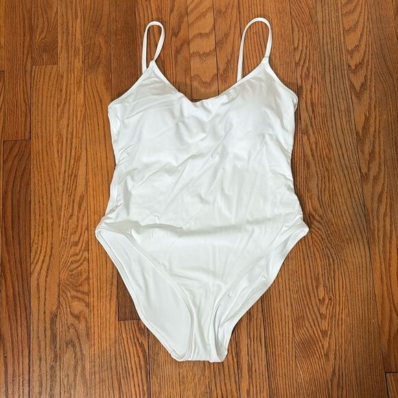Andie The Amalfi One Piece Swimsuit White Size XL NWT minimalist - Picture 3 of 7